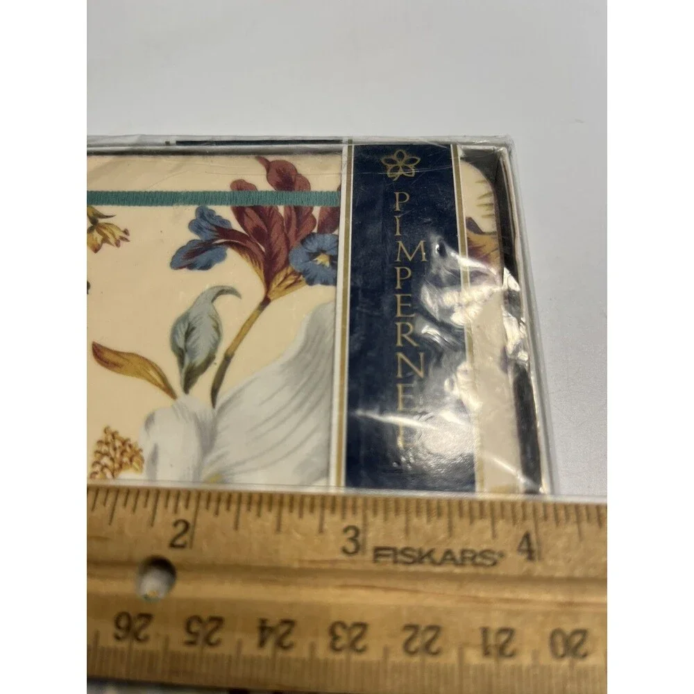 Pimpernel 4” Coasters 6pc Floral Flowers England - New Sealed